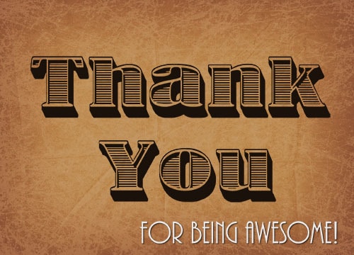 Vintage horizontal corporate thank you card