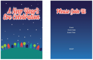 Block Party New Years Eve Celebration 5x7 postcard party invitation template