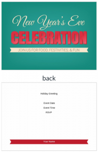 Classy Celebration New Years Eve 5x7 postcard party invitation template