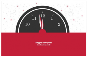 Coundown Clock New Years Eve Party 5.5x8.5 greeting card template