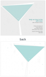 Icy Martinis New Years Party 4.25x5.5 double sided postcard invitation template