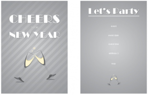New Years Cheers 5x7 double sided postcard invitation template