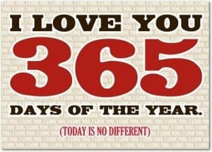 Love You 365 Days Greeting Card