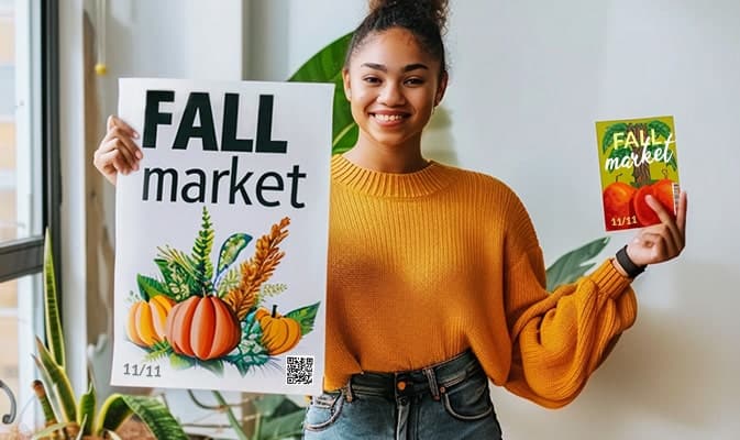 Printideen für den Herbstverkauf: Flyer, Poster & Broschüren, die wirklich verkaufen